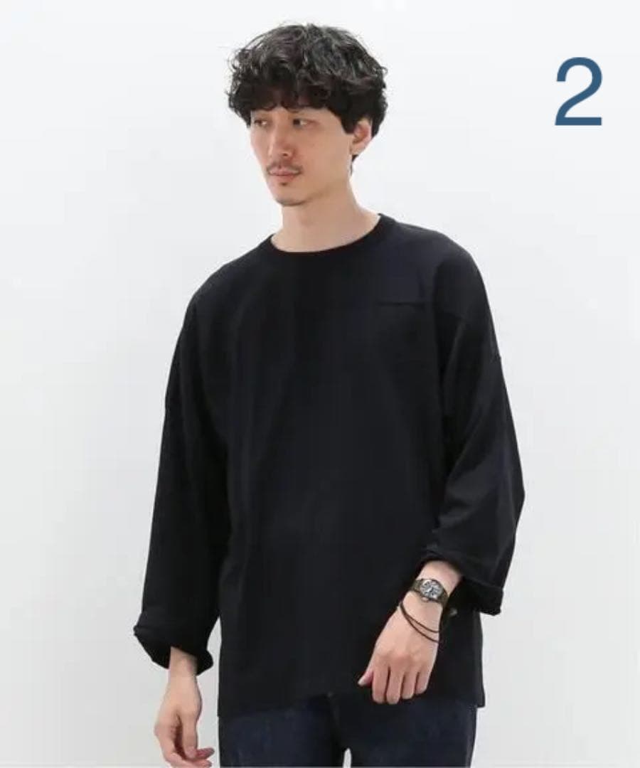 美品】COMOLI フットボールT ネイビー