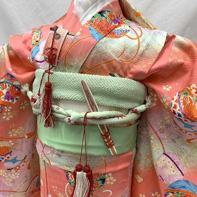 507ag59,帯揚げ帯締めしごき□七五三 小柄な七歳 着物&袋帯