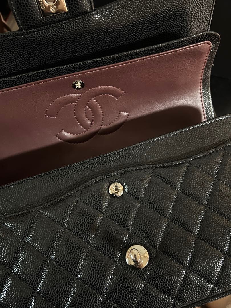 CHANEL シャネルブラックレザー ショルダーバッグ