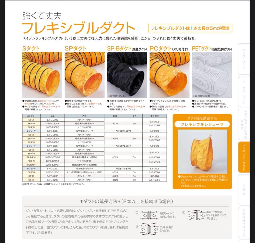 最終値下げ【新品未使用】suiden送風機用フレキシブルダクトSJFD280-S