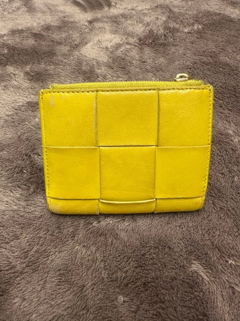 ブ*P様 ボッテガべネタ　イエロー レザー 二つ折り財布 パッチワーク