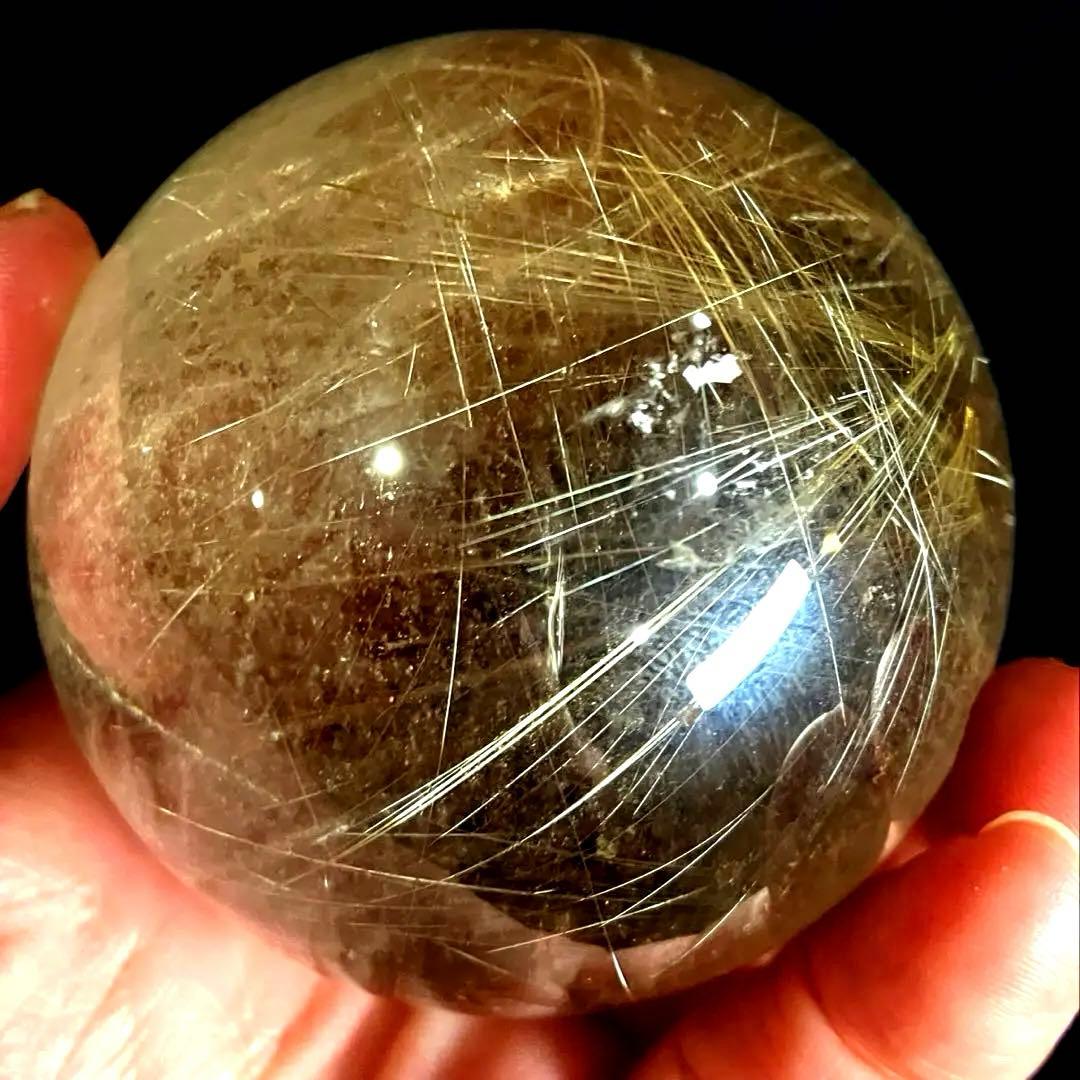 超大玉 62mm ゴールドルチルクォーツ 金針水晶 パワーストーン 超大玉