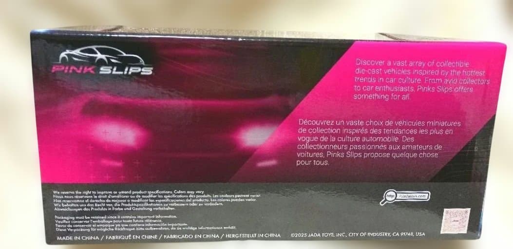 新品　Jada　バックトゥーザフューチャー　デロリアンPINK SLIPSピンク