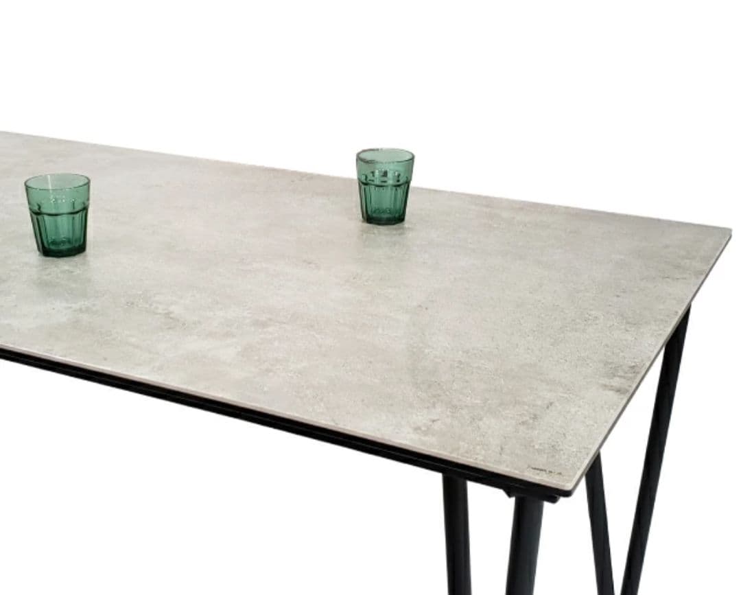 ダイニングテーブル　モルタル風セラミック135cm　グレー