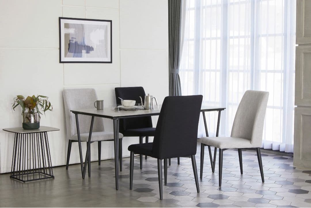 ダイニングテーブル　モルタル風セラミック135cm　グレー