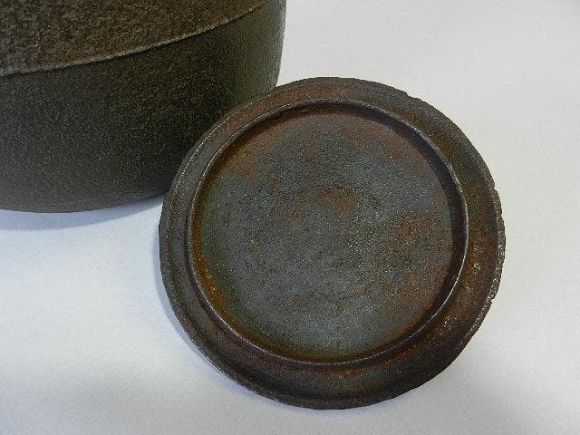 「大西浄雪」極め「古天明（こてんみょう）、面取肩衝釜（めんとりかたつきがま）」