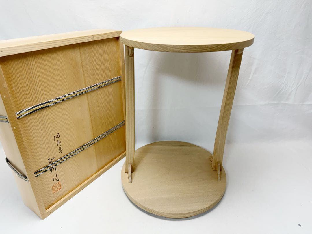 ほぼ未使用 茶道具 小林正利作 桐丸卓 利休好写し 組み立式