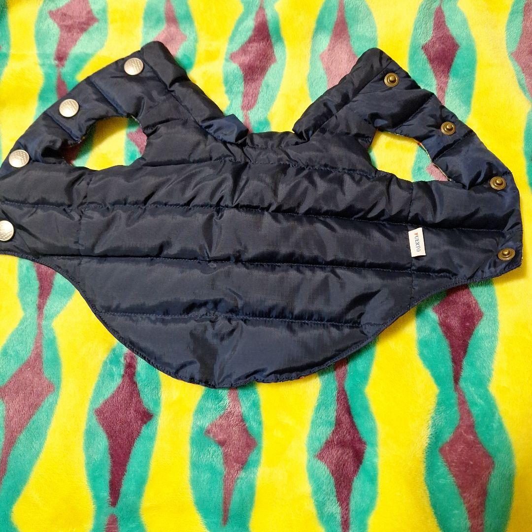 プエルト ダウンベスト PUERTO チェック柄犬服 ネイビー/レッド