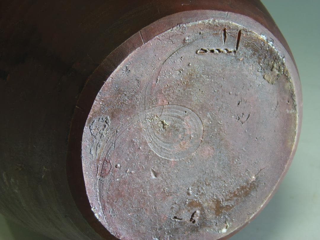 三面人形大徳利 臍徳利 花入 花瓶 一輪指し 江戸時代 レア古備前・