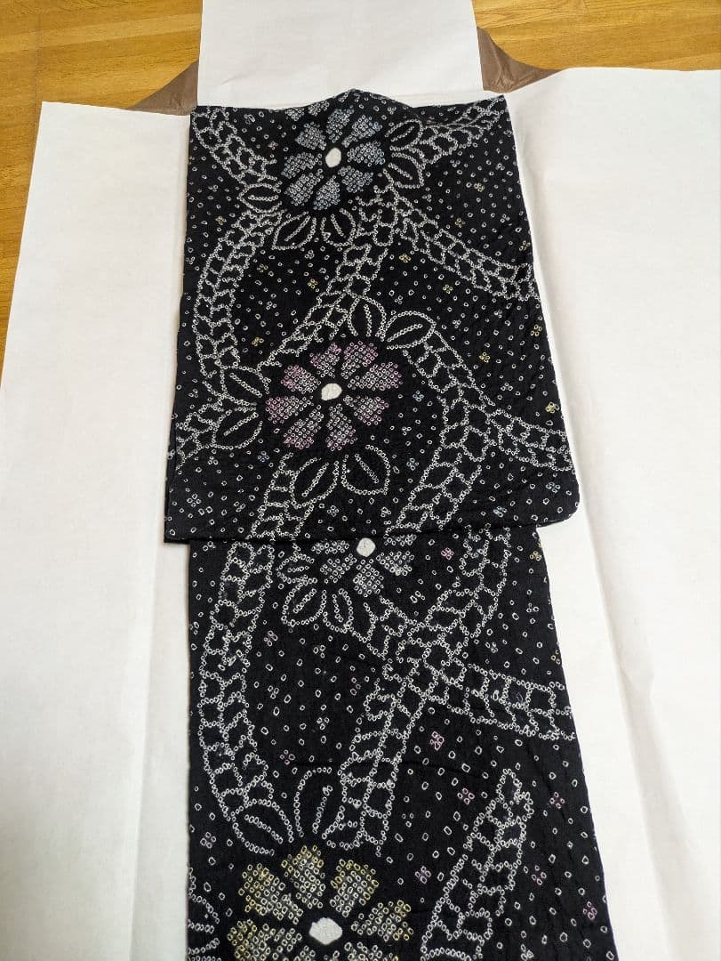 絞り浴衣　変わり生地　丈１５７