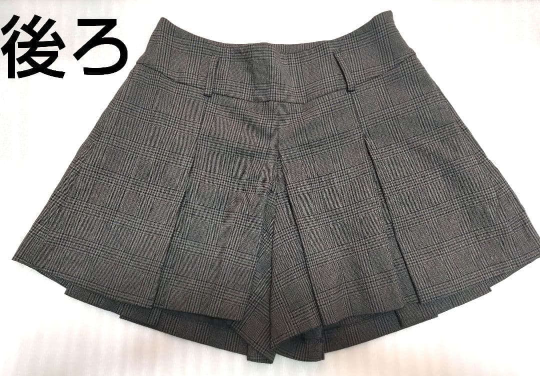 グレー チェック柄 キュロット