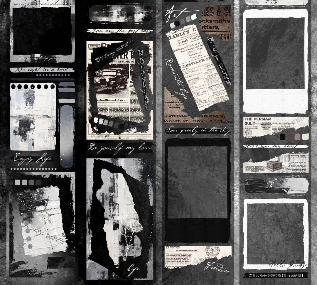 霖蓝汐原创手账《素材排版框》海外マスキングテープ　マステ 【2238】