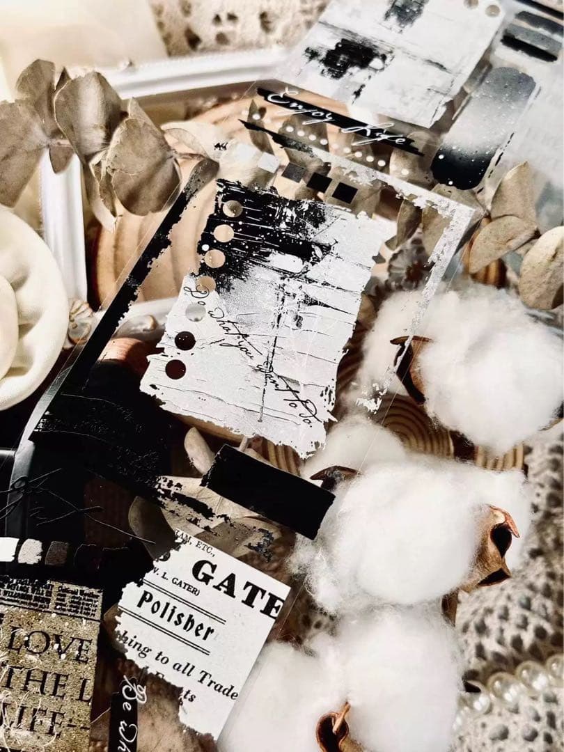 霖蓝汐原创手账《素材排版框》海外マスキングテープ　マステ 【2238】