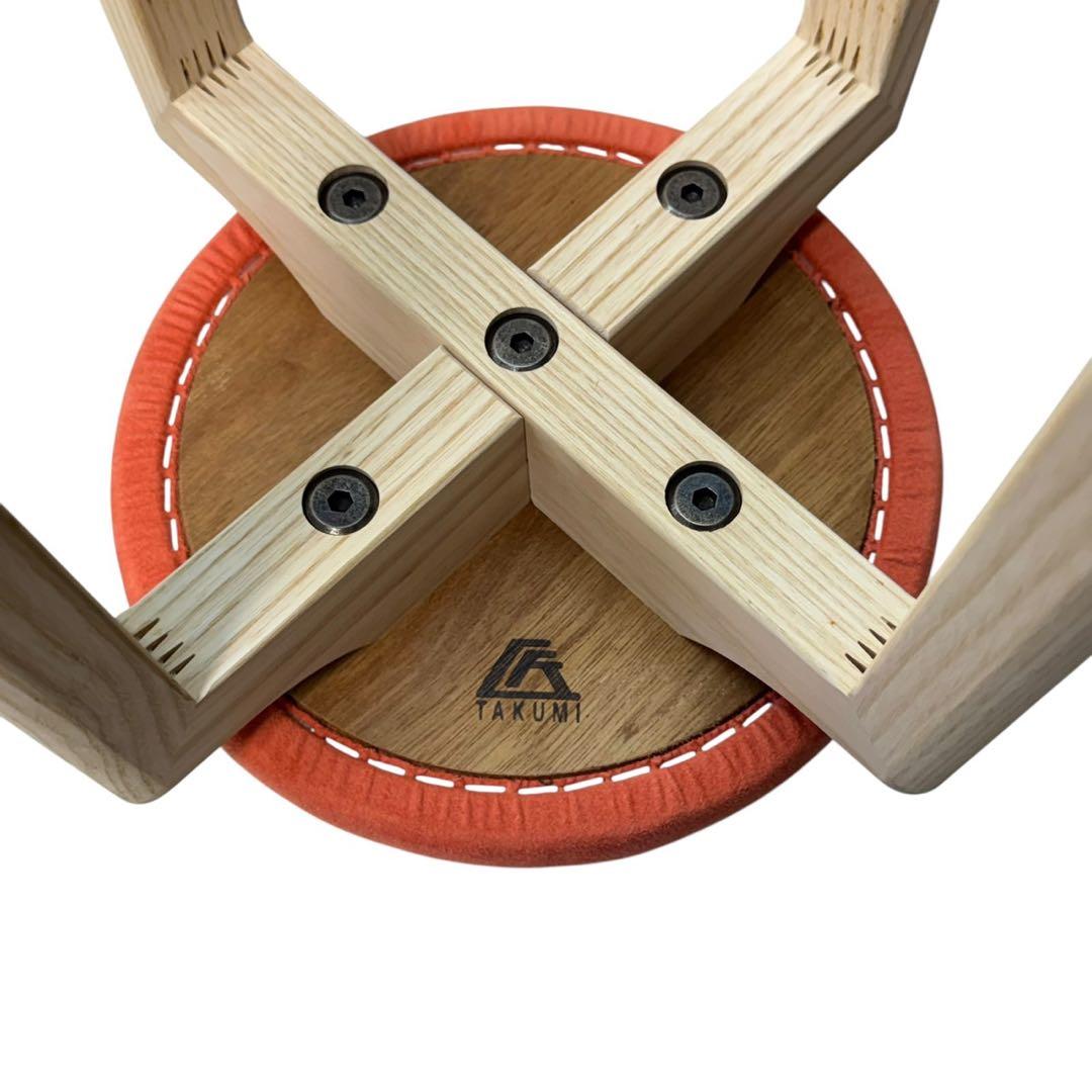 美品　匠工芸 マッシュルームスツール　Sサイズ　オレンジ