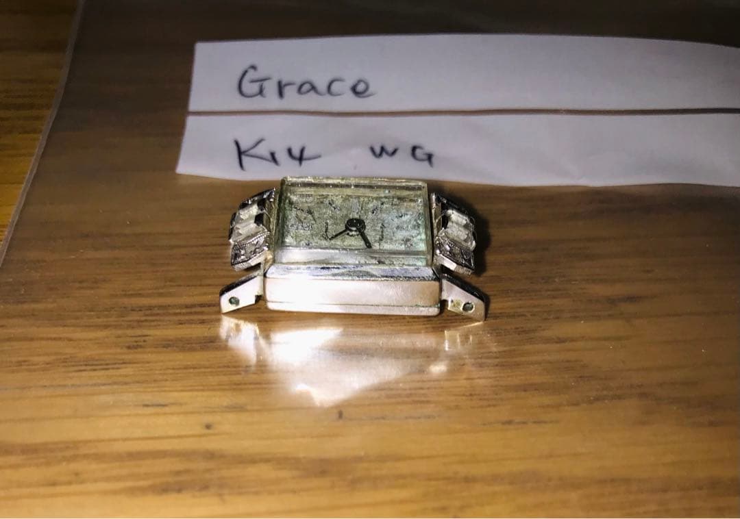 ジャンク腕時計ベルト無し/K14 WG〜GRACE 〜重さ不明