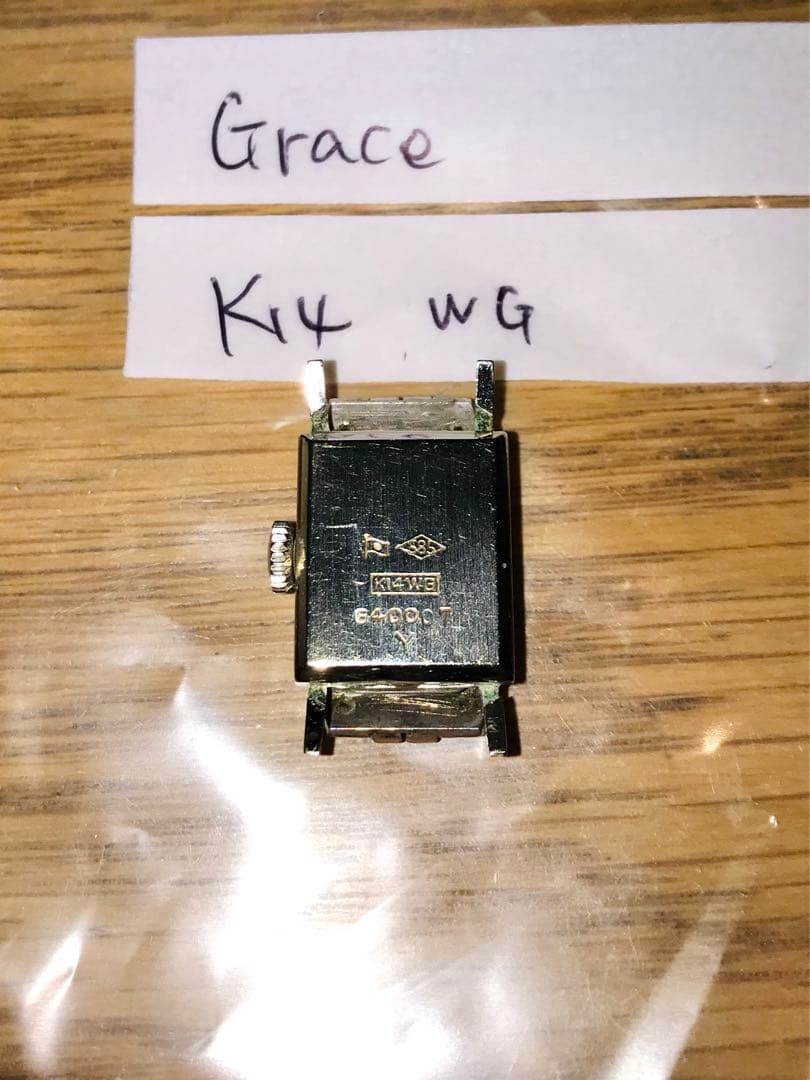 ジャンク腕時計ベルト無し/K14 WG〜GRACE 〜重さ不明