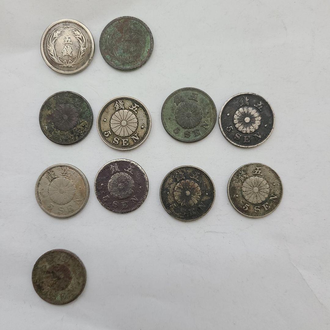 古銭まとめ 菊五銭白銅貨まとめ 稲五銭白銅貨まとめ 48.1グラム - メルカリ