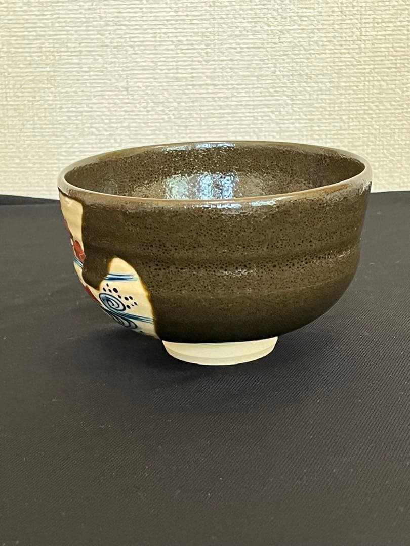 柳雨軒 三代 人間国宝 徳田八十吉（正彦銘） 色絵 抹茶わん　管理T131