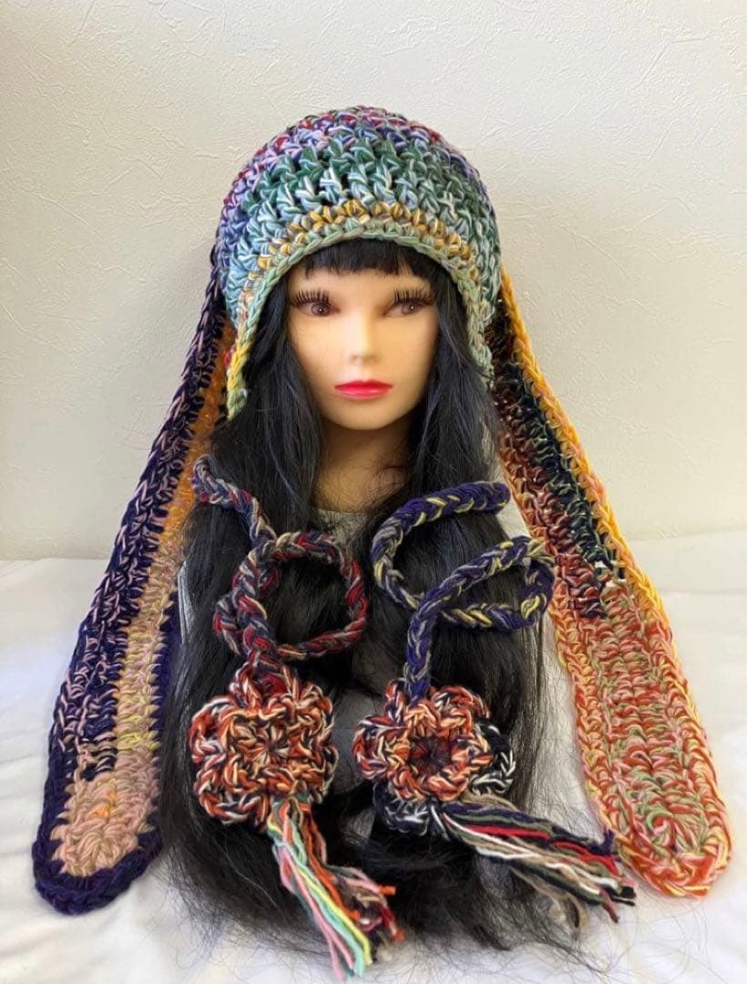 うさ耳ニット帽 ネコ耳ニット帽 アジアン ヒッピー エスニック y2k