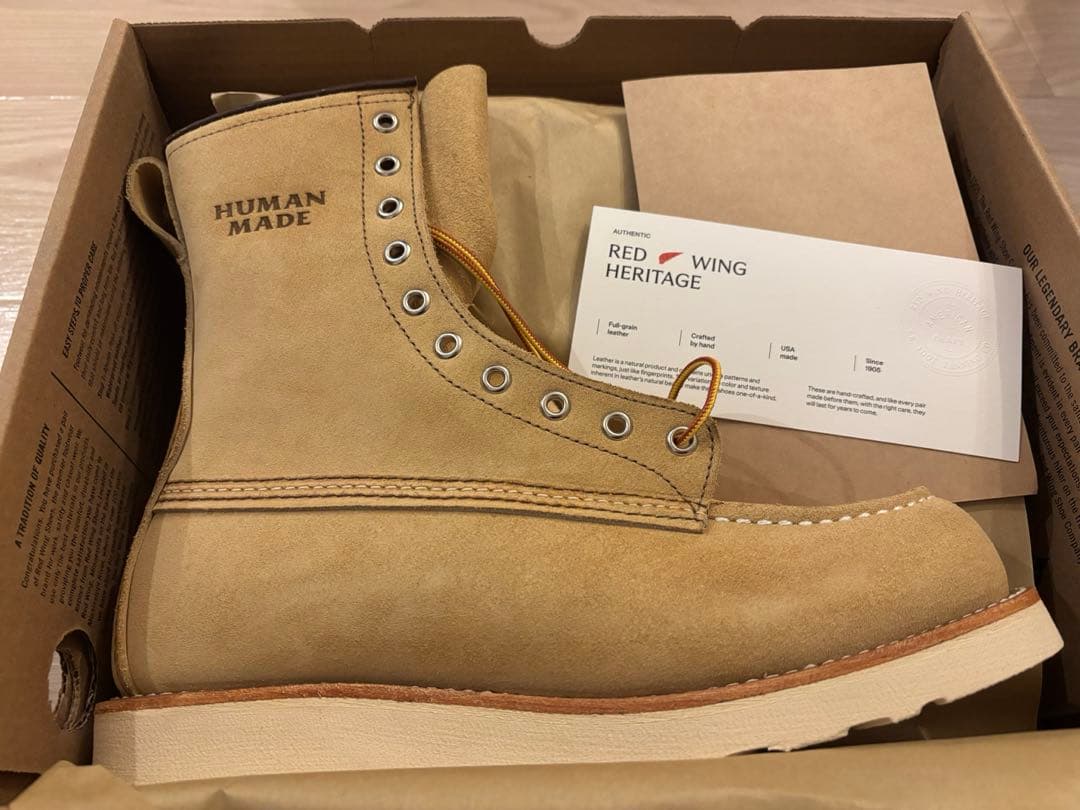 靴 HUMAN MADE x RED WING 8inch Moc \"Beige\"