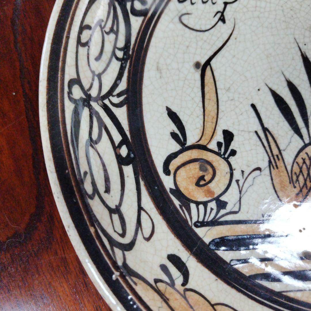 装飾陶器皿 桃山時代～江戸時代 唐津 古志野 絵志野 鳥絵 皿 瀬戸