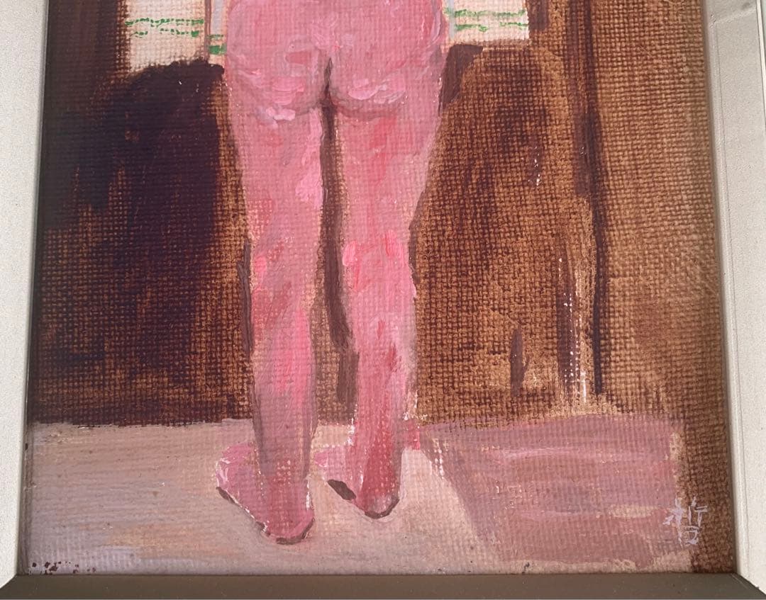 二宮哲男 油彩 裸婦画 人物画 F1号 直筆 肉筆