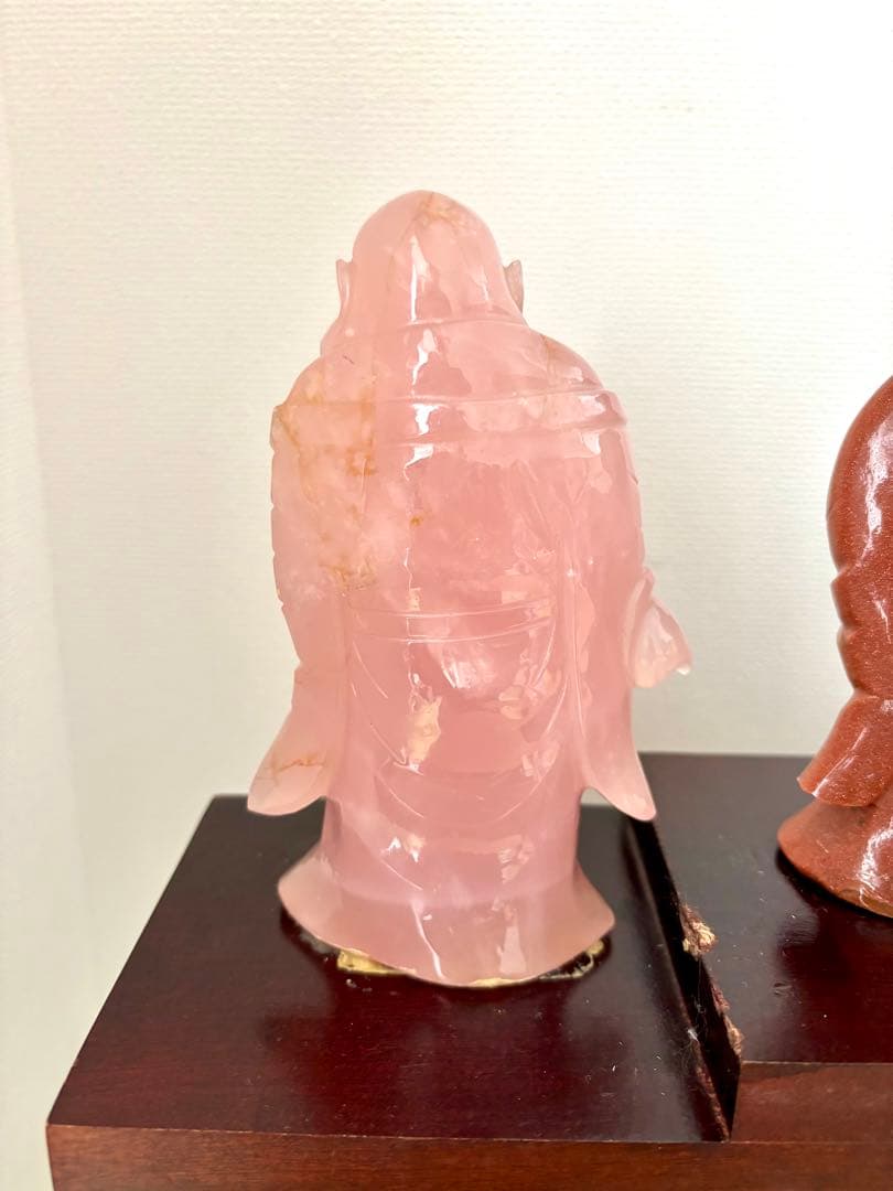 七福神 天然石彫刻像 7体セット 木製台付き