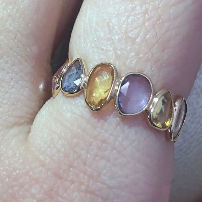 値下げ申請のみ受付ます。K18サファイアリング