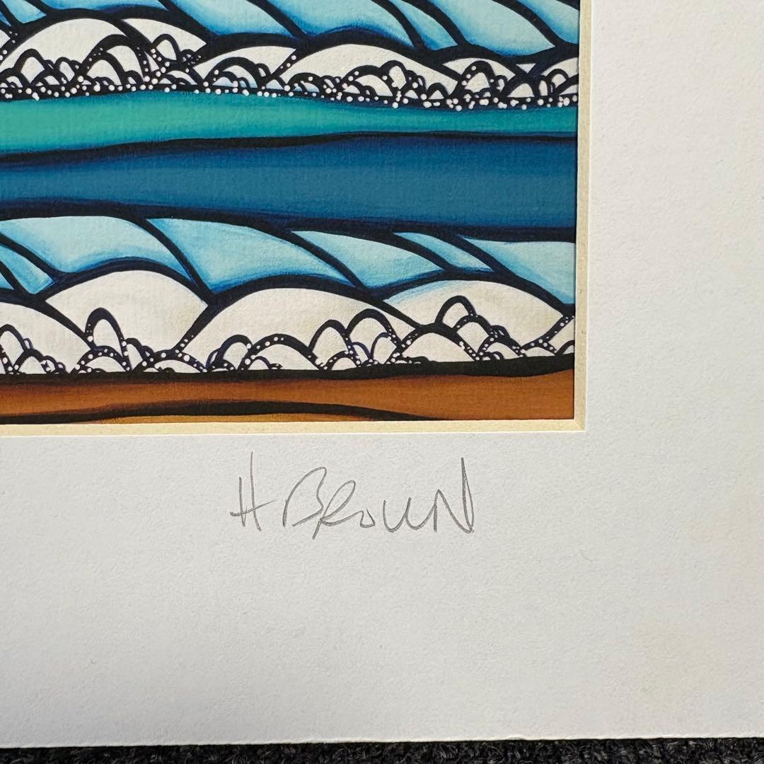 ヘザーブラウン　絵画　サイン入り　桜