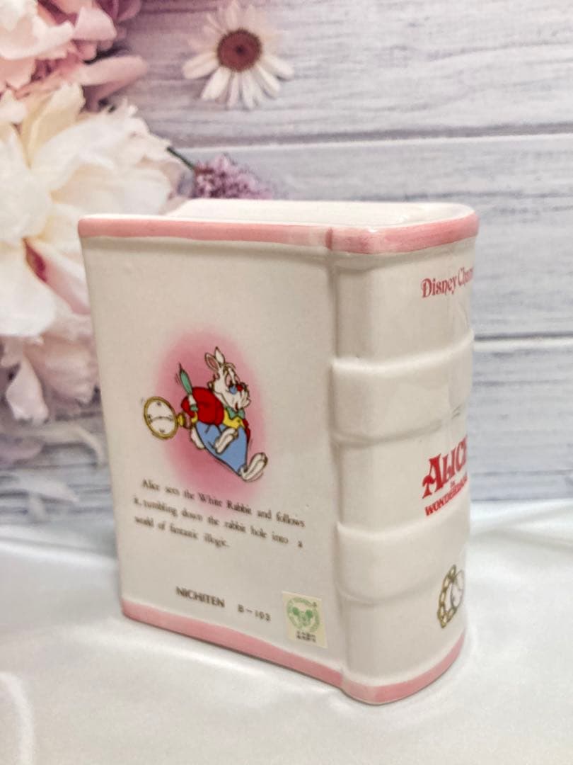 ディズニー 不思議の国のアリス アンティーク 貯金箱 陶器