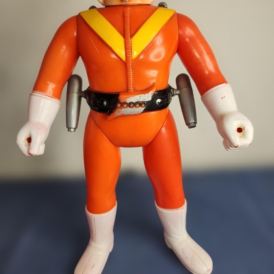 アカレンジャー 面取れ ソフビ 面 武器 マントなし レア 約22センチ