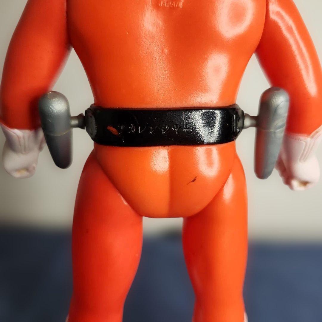 アカレンジャー 面取れ ソフビ 面 武器 マントなし レア 約22センチ