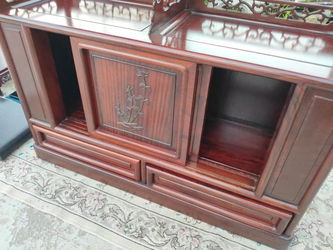 Japanese Modern Furniture☆茶箪笥☆飾り棚☆透かし彫り