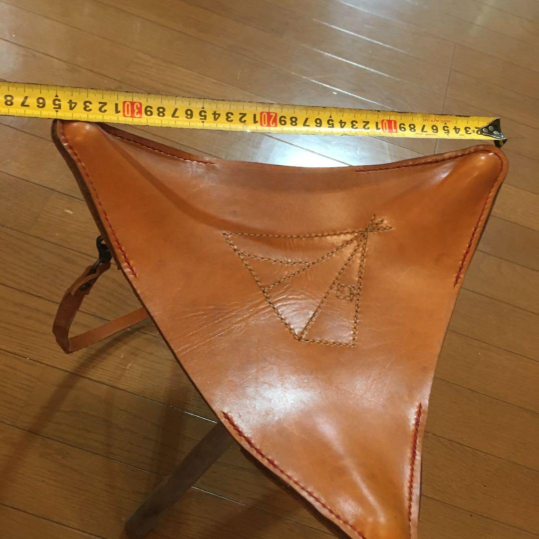 オールドビンテージ ハンティングチェア 折り畳みチェア 本革 2脚