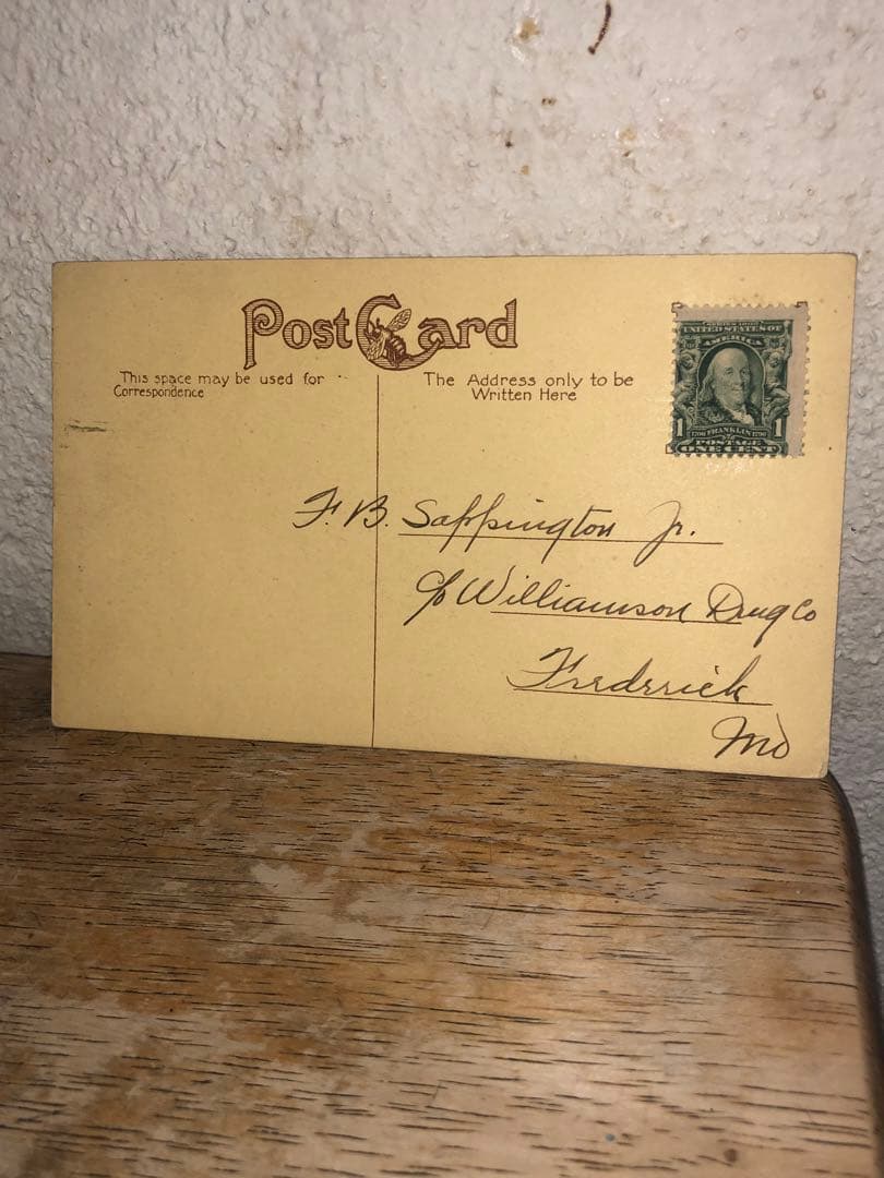 アンティーク 19s スカル　髑髏　骸骨　ハロウィン　ポストカード　死神　レトロ