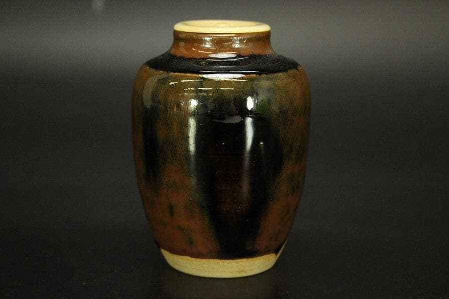 茶道具 瀬戸茶入 良蓋 美品(A777)