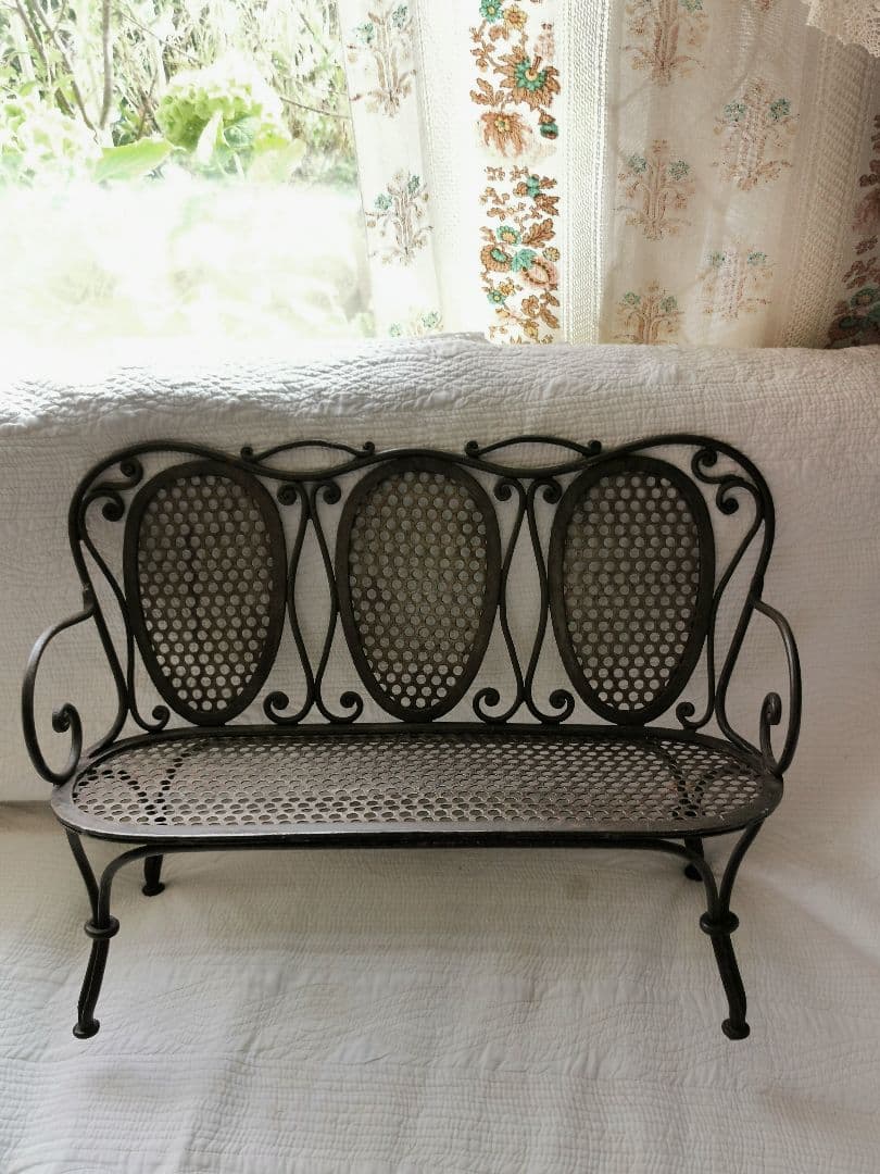 アンティークイギリス アイアン製 ドールチェア 産業革命時代 ブロンズ