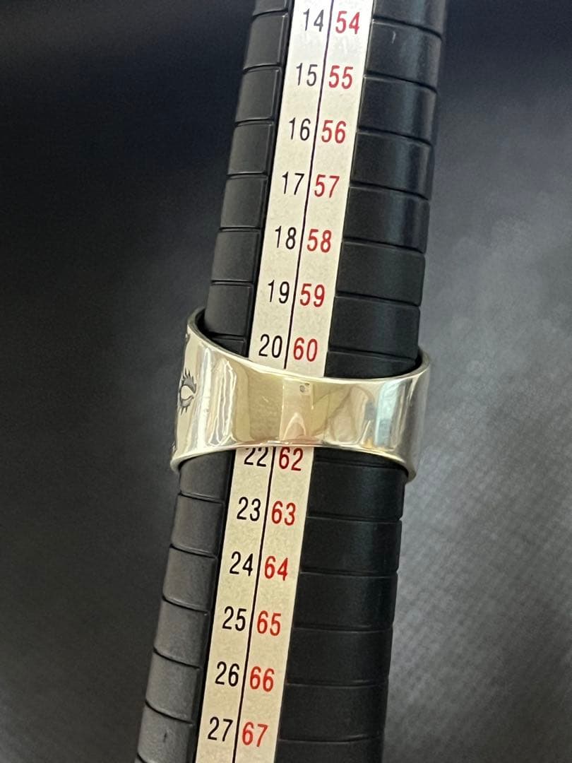 k*o様 Silver 925 スワスティカ印台リング 彫金 卍 21号 9.2