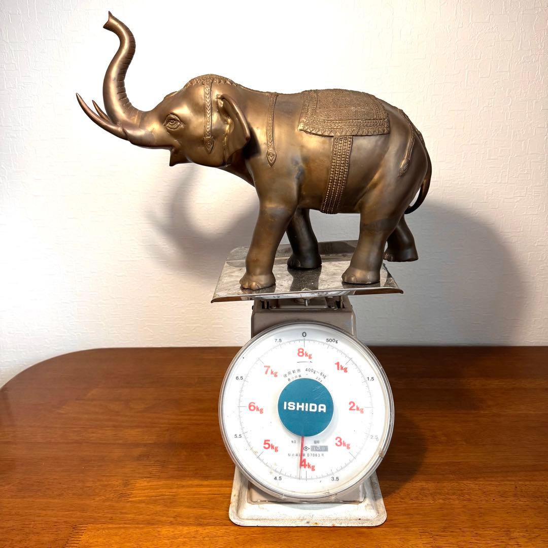 希少 レア 真鍮製 約4.1kg 象 ゾウ 置物 アンティーク ヴィンテージ