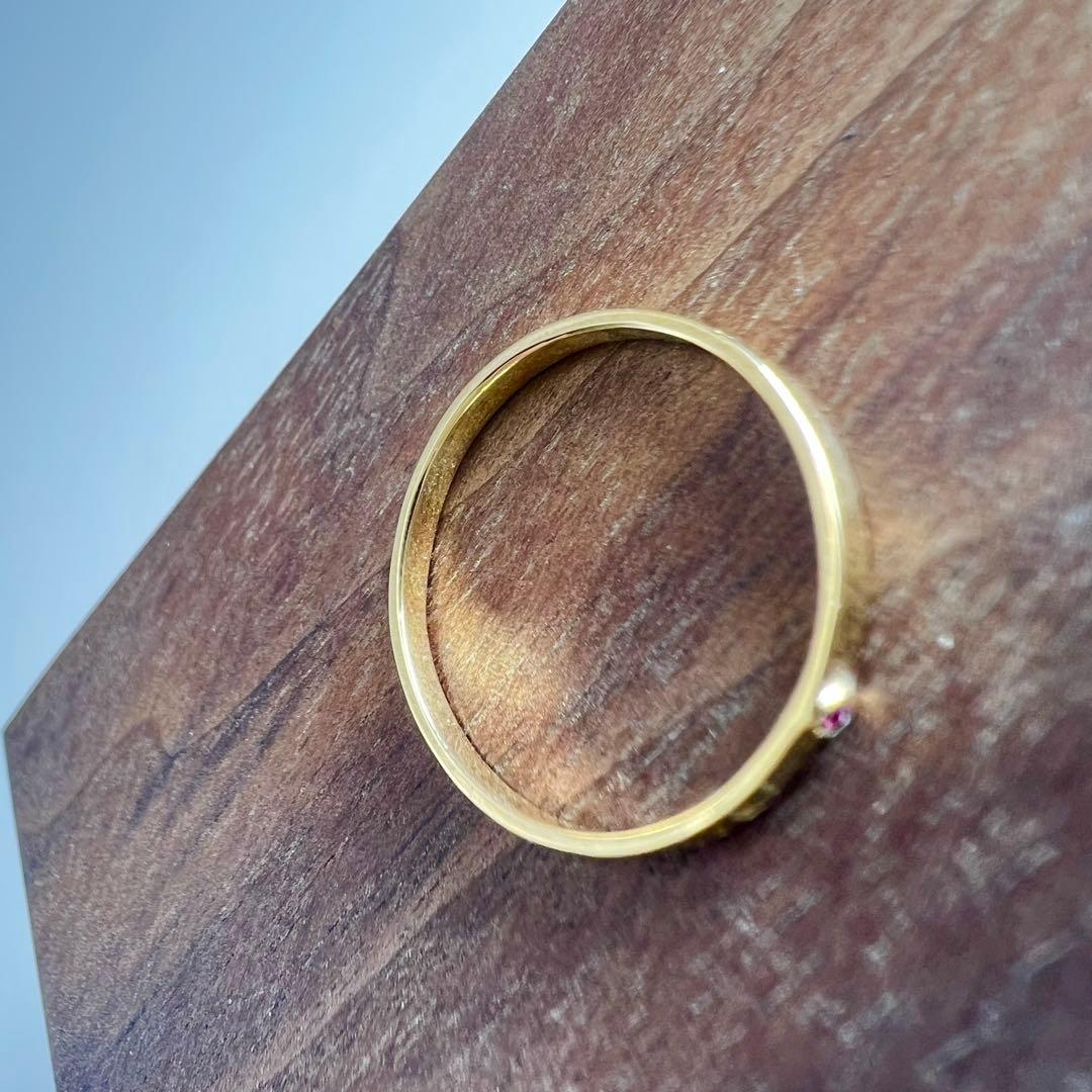 e.m メッセージリング　K18 ルビー