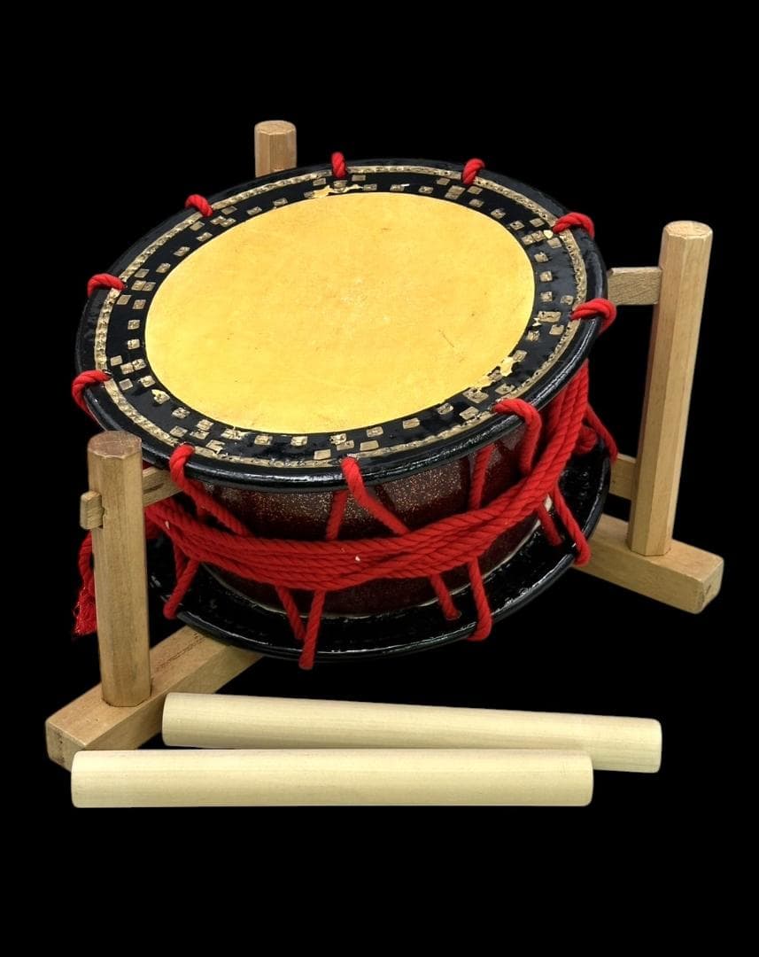 和楽器 和太鼓 締太鼓 打面-約34㎝ 台座 バチ 皮カバー キャリーバッグ付属