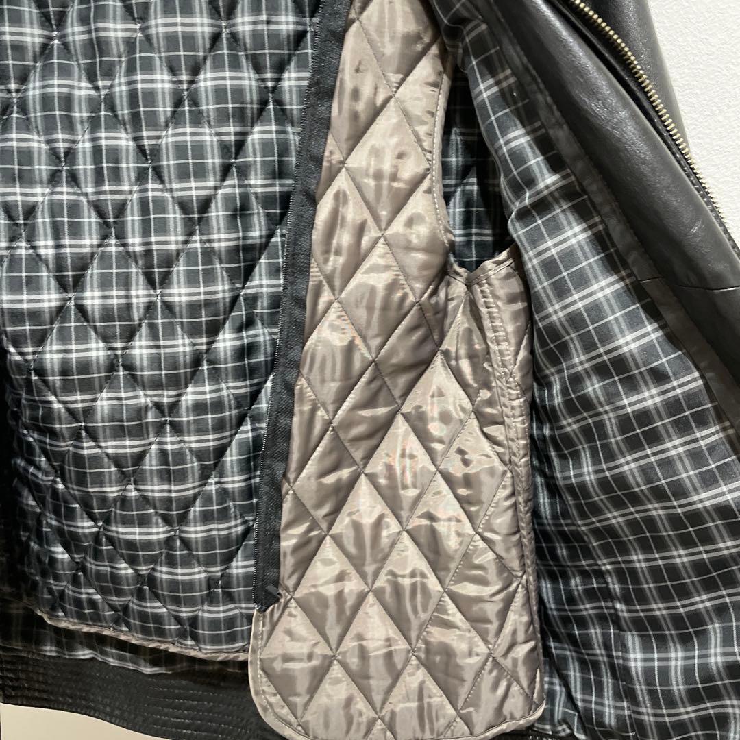 バーバリーブラックレーベル ラムレザー ラビットファー