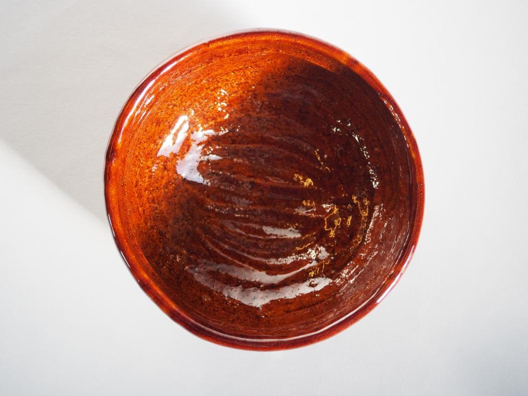 表千家13世即中斎宗左御書付『花菖蒲絵茶碗』9代大樋長左衛門造（共箱