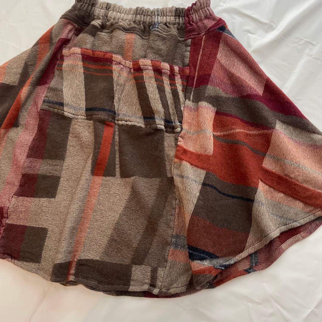 tamaki niime 玉木新雌　ウールフレアスカート　温かみ　ポケット　総柄