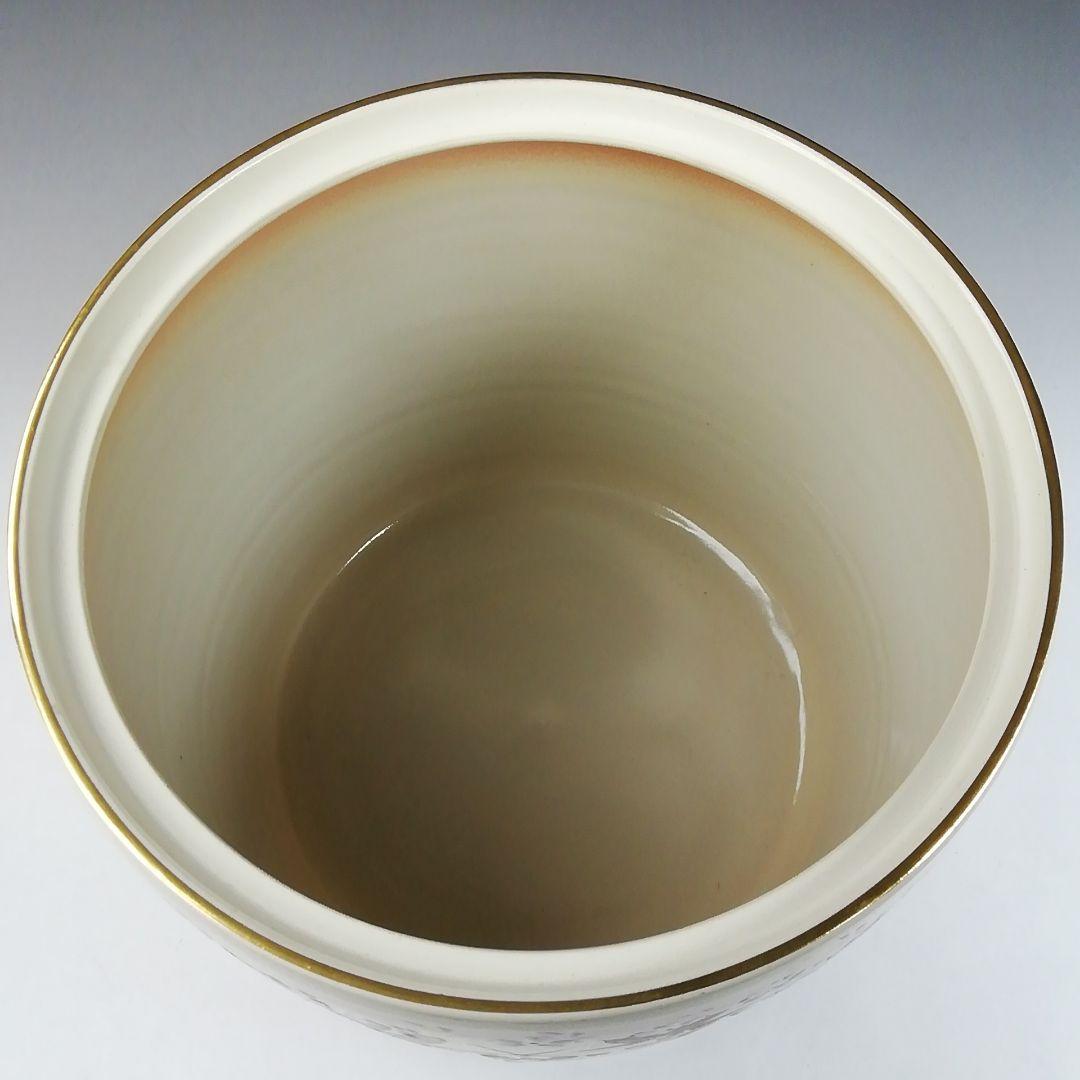 Ｔ８９０　水指　『仁清　雲錦』『御室窯 造』　共箱　茶道具