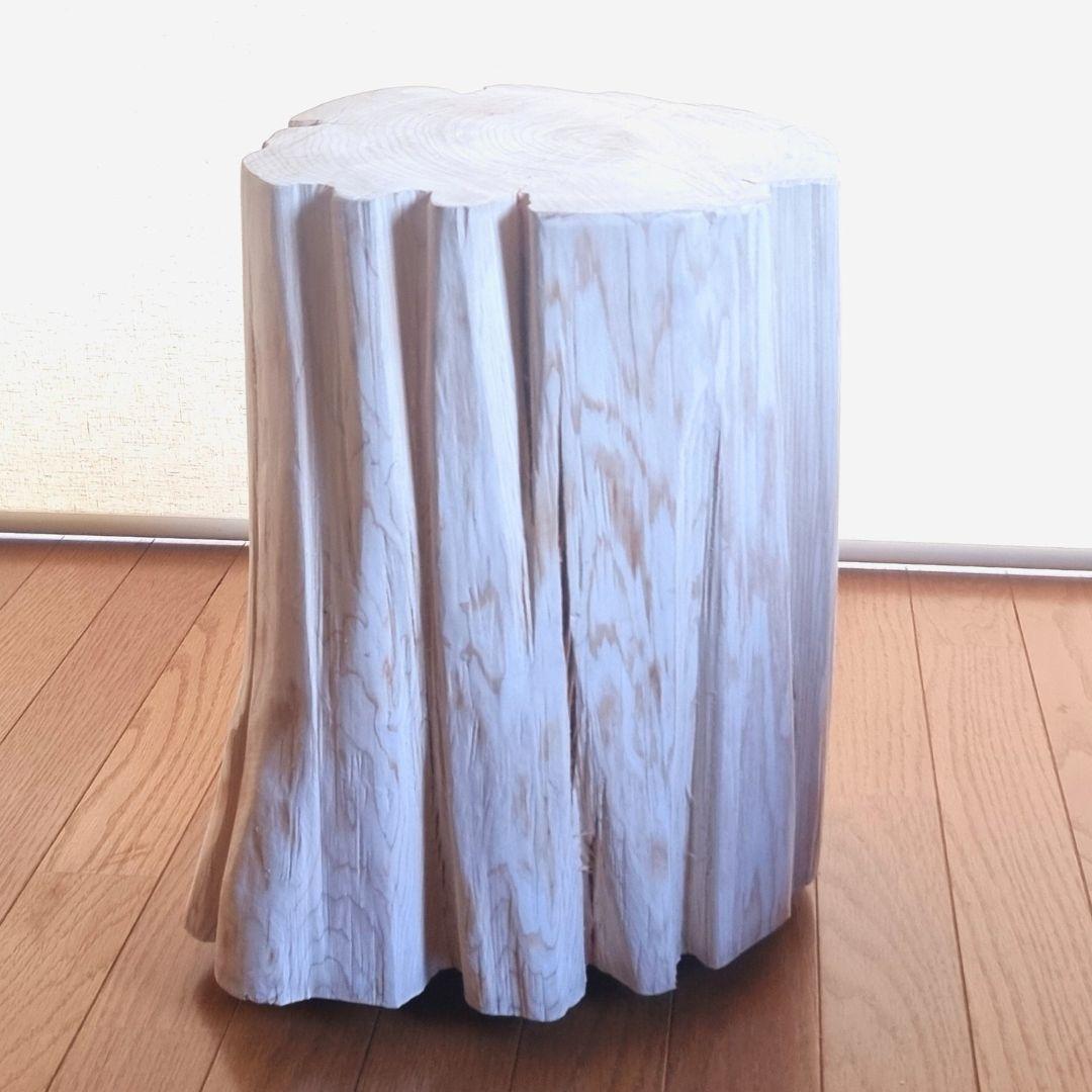 末広がり 切株スツール・無塗装ナチュラル・オーガニック・ワイド