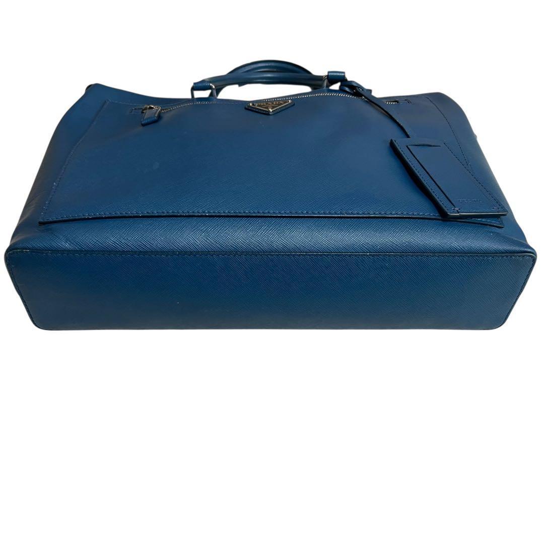 美品・現行品✨プラダ 2way ビジネスバッグ サフィアーノレザー ブルー