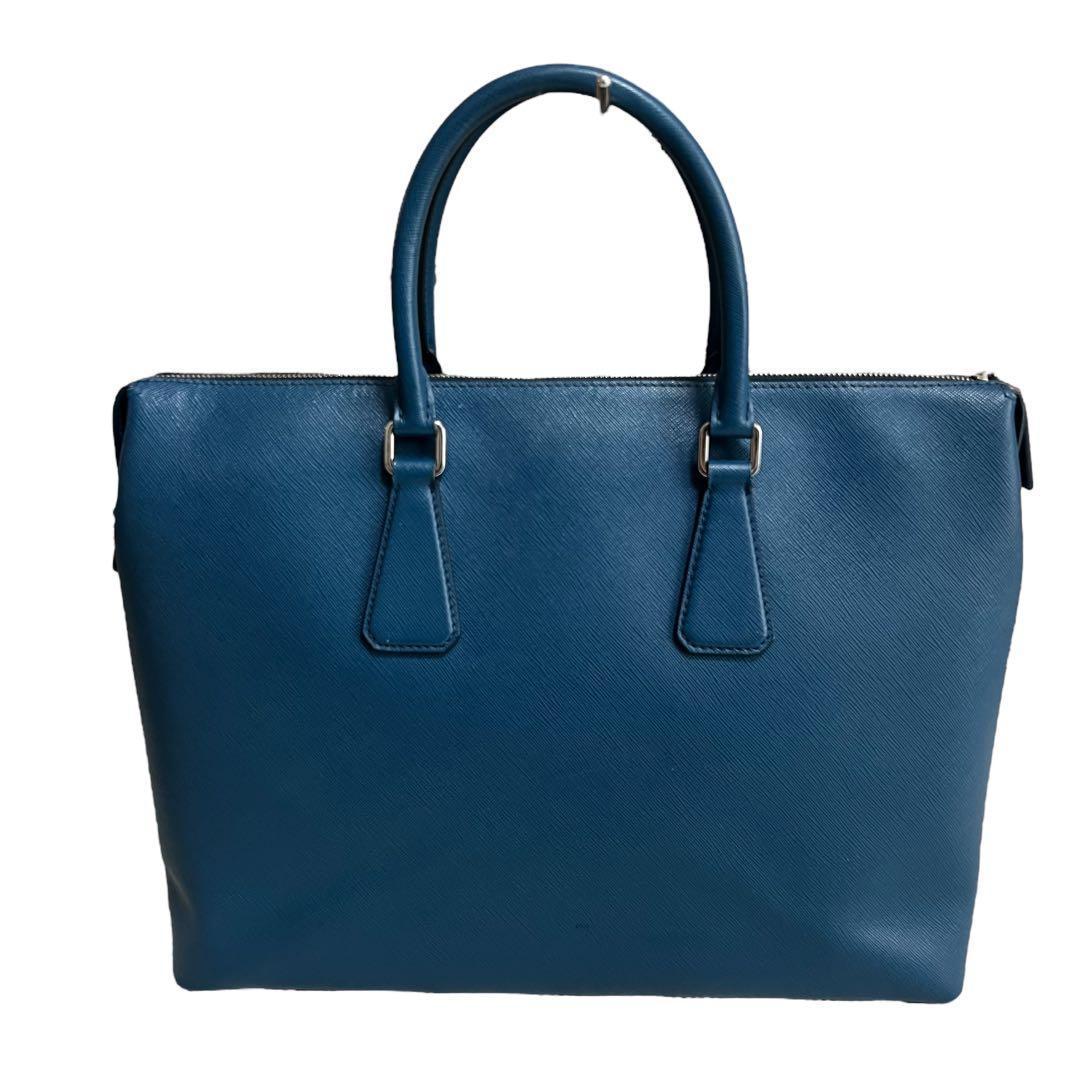 美品・現行品✨プラダ 2way ビジネスバッグ サフィアーノレザー ブルー