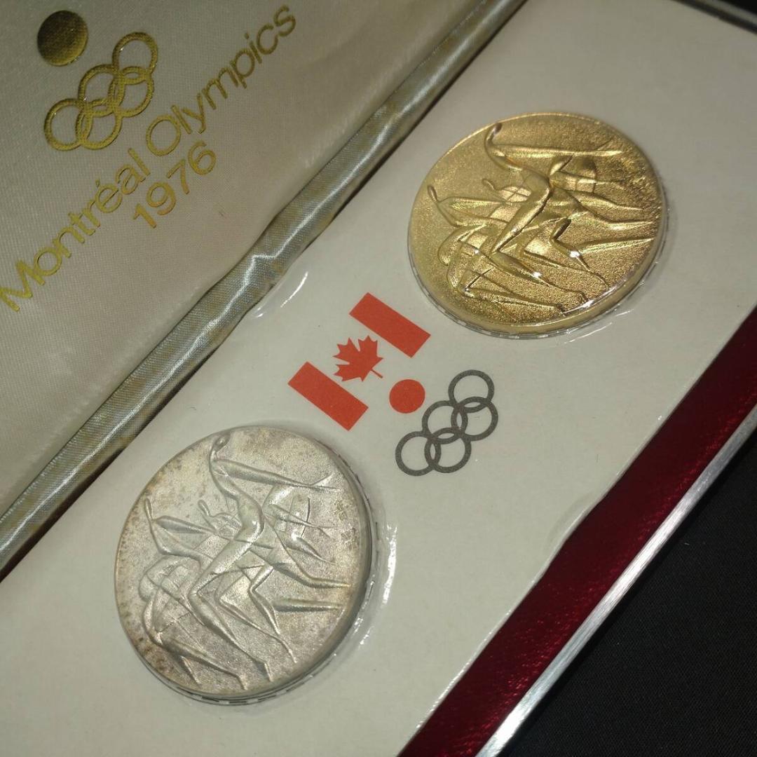 モントリオールオリンピック 記念メダル 金銀 2個 直径約40㎜ 昭和