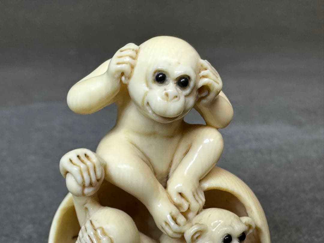 極上七福神置物根付天然素材アンティーク和彫骨董飾り物古美術品